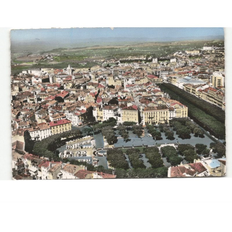 BEZIERS: place de la citadelle allées paul riquet vue aérienne 10x15 - très bon état