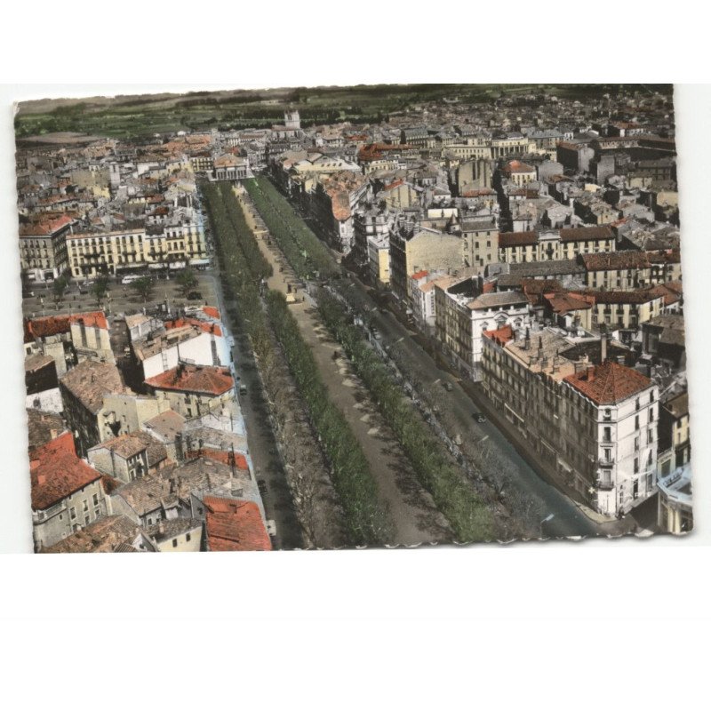 BEZIERS: les allées paul riquet vue aérienne 10x15 - état