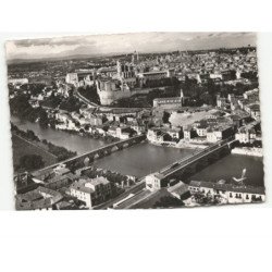 BEZIERS: le pont vieux et le pont neuf vue aérienne 10x15 - très bon état