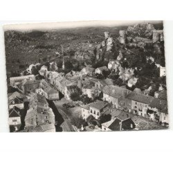 LE CAYLAR: centre ville et roc-castel vue aérienne 10x15 - très bon état