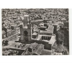 BEZIERS: la cathédrale saint-nazaire vue aérienne 10x15 - très bon état