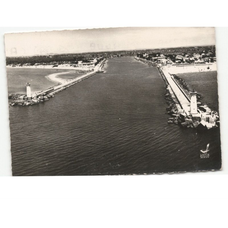GRAU D'AGDE: l'embouchure de l'hérault vue aérienne 10x15 - très bon état