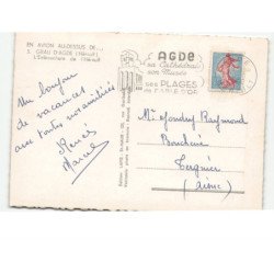 GRAU D'AGDE: l'embouchure de l'hérault vue aérienne 10x15 - très bon état