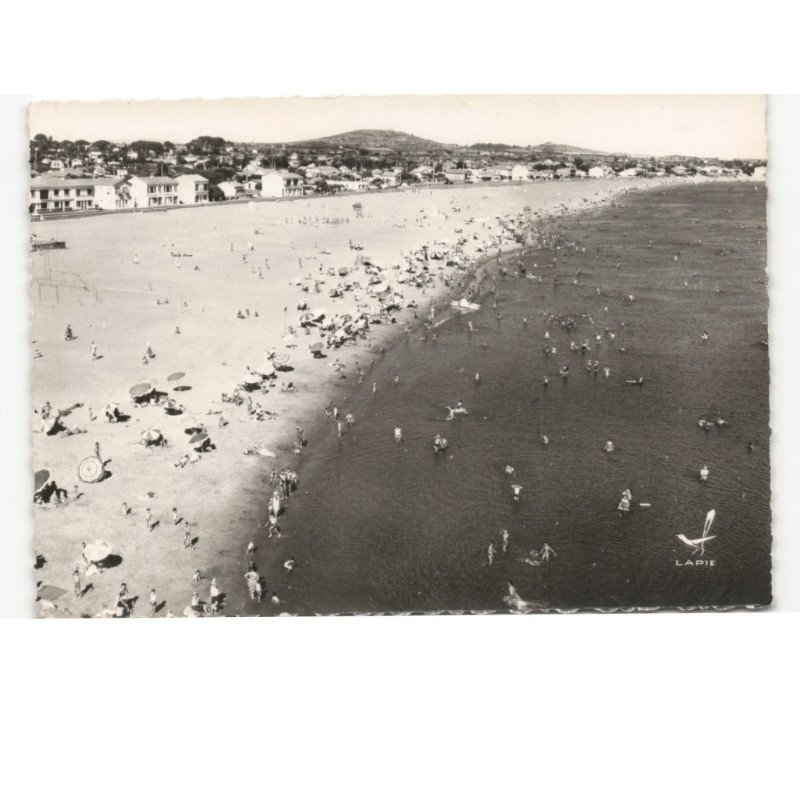 GRAU D'AGDE: la plage vue aérienne 10x15 - très bon état