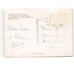 BELARUC-le-VIEUX: le vieux village et l'etang de thau vue aérienne 10x15 - très bon état