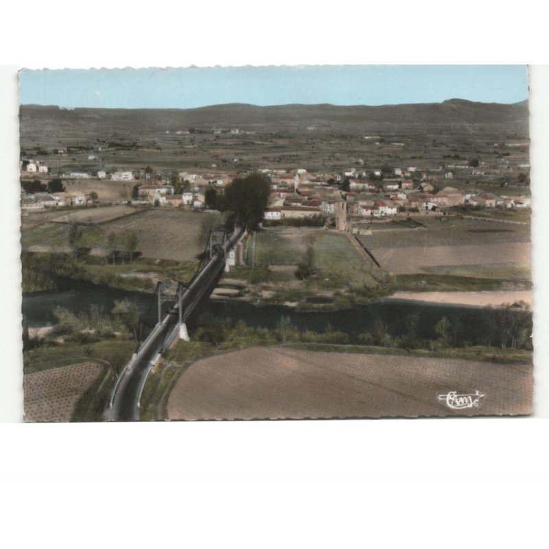 CANET: vue générale et le pont sur l'hérault vue aérienne 10x15 - très bon état