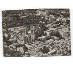 MONTPELLIER: la cathédrale et l'université vue aérienne 10x15 - très bon état