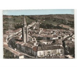 MONTAGNAC: centre ville, l'église et route de mèze vue aérienne 10x15 - très bon état