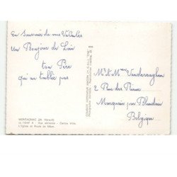 MONTAGNAC: centre ville, l'église et route de mèze vue aérienne 10x15 - très bon état