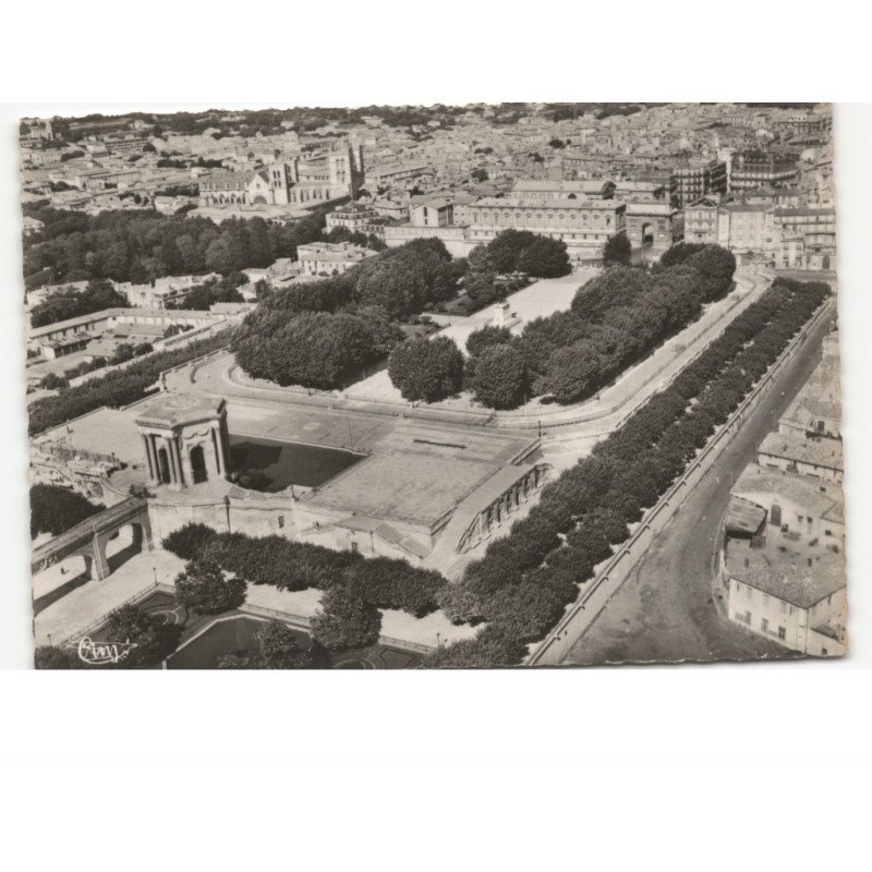 MONTPELLIER: jardins du peyrou vue aérienne 10x15 - très bon état