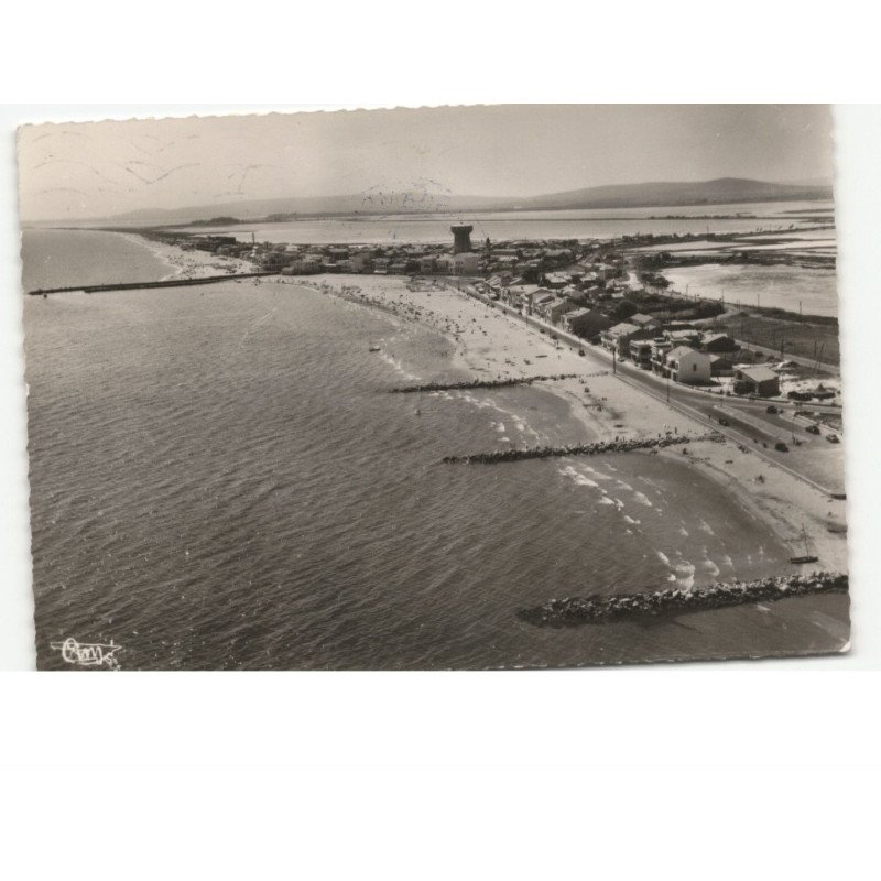 PALAVAS-les-FLOTS: la plage vue aérienne 10x15 - très bon état