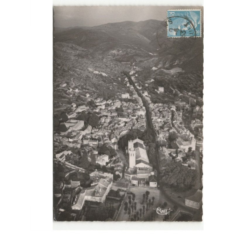 SAINT-PONS: sur la ville et les cévennes vue aérienne 10x15 - très bon état