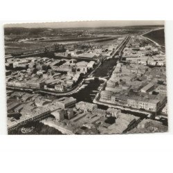SETE: le port, chambre de commerce et le canal du rhône vue aérienne 10x15 - très bon état