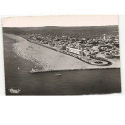 VALRAS-PLAGE: vue générale, la plage et l'entrée du port vue aérienne 10x15 - état