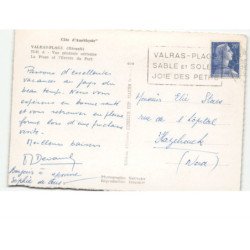 VALRAS-PLAGE: vue générale, la plage et l'entrée du port vue aérienne 10x15 - état