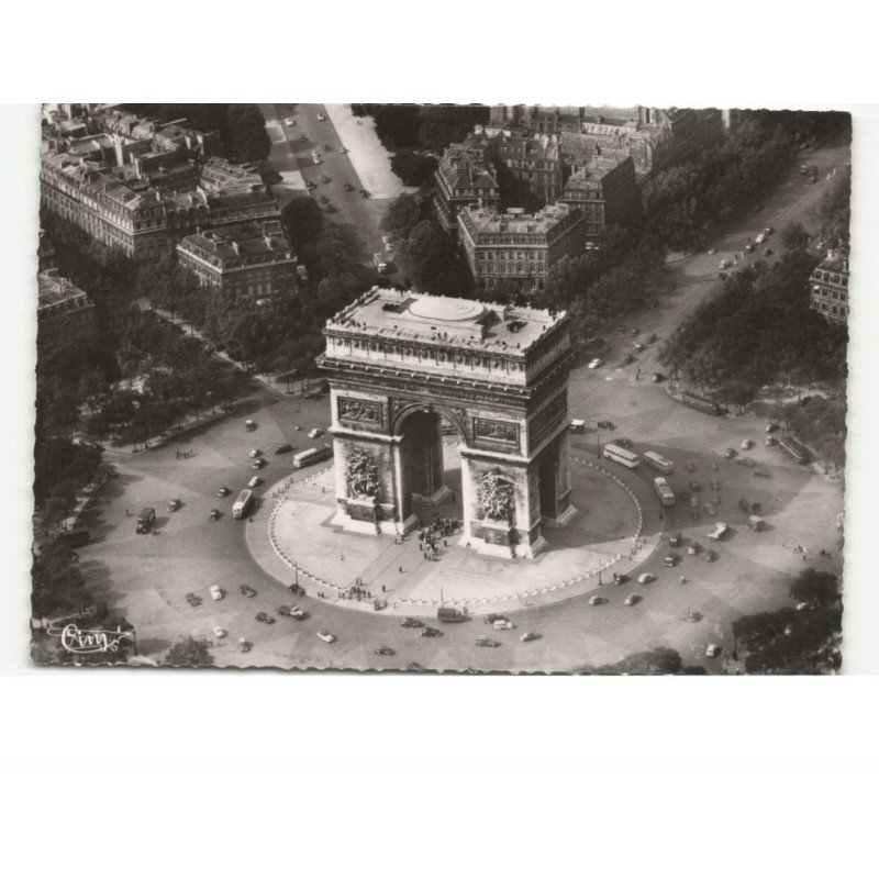 PARIS: l'arc de triomphe de l'étoile vue aérienne 10x15 - très bon état