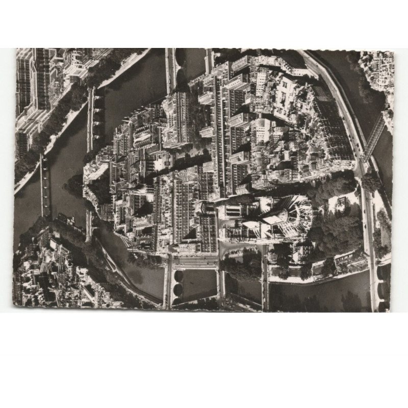 PARIS: l'ile de la cité vue aérienne 10x15 - très bon état
