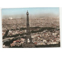 PARIS: la tour eiffel vue aérienne 10x15 - très bon état
