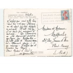 VALRAS-PLAGE: l'orb, au 1er plan, le club nautique, dans le fond, valras-plage vue aérienne 10x15 - très bon état