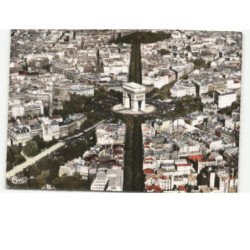 PARIS: l'étoile et l'arc de triomphe vue aérienne 10x15 - très bon état
