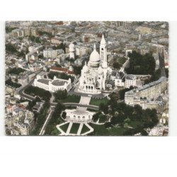 PARIS: le sacre-coeur, les jardins vue aérienne 10x15 - très bon état
