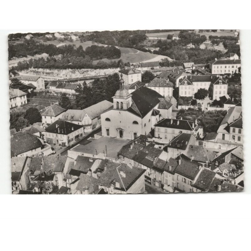 RUMILLY: l'église et son quartier vue aérienne 10x15 - très bon état