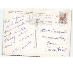 SEYSSEL: le pont sur le rhône vue aérienne 10x15 - état