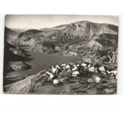 SERRES-PONCON: le lac et le sauze vue aérienne 10x15 - état