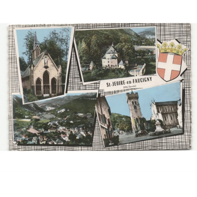 SAINT-JEOIRE-en-FAUCIGNY: 4 vues vue aérienne 10x15 - très bon état