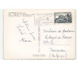 CHAMONIX: aiguilles de blaitière et des grands charmoz vue aérienne 10x15 - très bon état