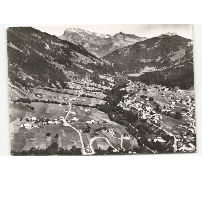 LES CONTAMINES-MONTJOIE: vue générale, aiguille de warrens vue aérienne 10x15 - très bon état