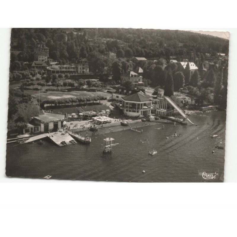 EVIAN-les-BAINS: la plage vue aérienne 10x15 - état