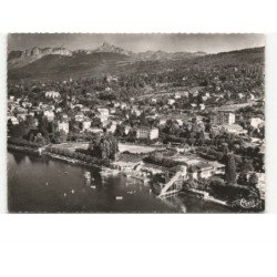 EVIAN-les-BAINS: la plage, la dent d'oche et les memises vue aérienne 10x15 - très bon état