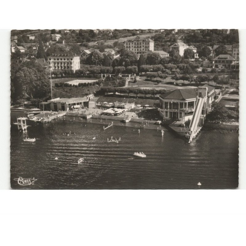 EVIAN: la plage vue aérienne 10x15 - très bon état