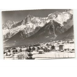 LES HOUCHES - MONT-BLANC: panorama sur l'aiguille du midi vue aérienne 10x15 - très bon état