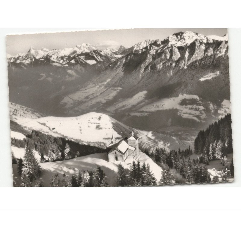 environs de LULLIN: la chapelle d'hermone et la dent d'oche vue aérienne 10x15 - très bon état
