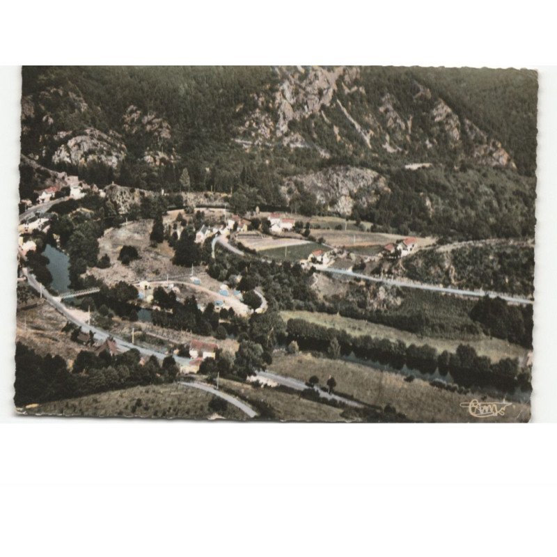 CHATEAUNEUF-les-BAINS: gorges de la sioule le camping et le rocher de la vierge vue aérienne 10x15 - très bon état