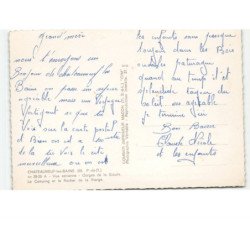 CHATEAUNEUF-les-BAINS: gorges de la sioule le camping et le rocher de la vierge vue aérienne 10x15 - très bon état
