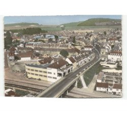 NEUFCHATEL-en-BRAY: le pont route et vue générale vue aérienne 10x15 - très bon état