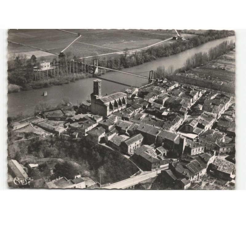 BUZET-sur-TARN: la ville et le tarn vue aérienne 10x15 - très bon état