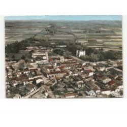LONGAGES: vue panoramique, à droite, le château vue aérienne 10x15 - très bon état