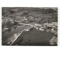 MONTREJEAU: bas de la ville et la garonne vue aérienne 10x15 - très bon état