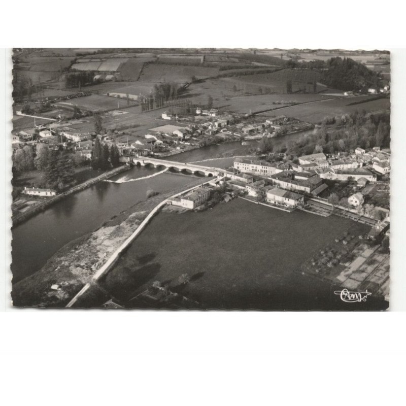 MONTREJEAU: bas de la ville et la garonne vue aérienne 10x15 - très bon état