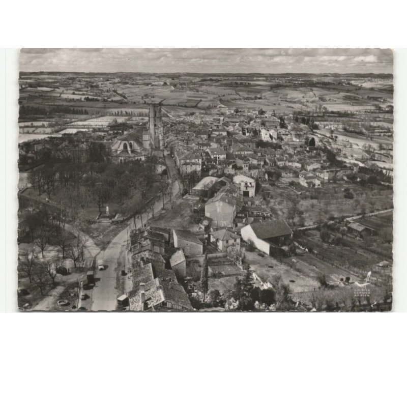 LECTOURE: vue générale, le bastion, route d'agen vue aérienne 10x15 - très bon état