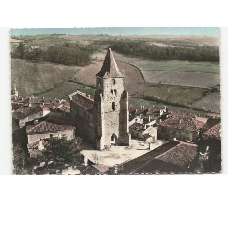 LAVARDENS: l'église du XIIIe siècle vue aérienne 10x15 - très bon état