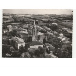 AUBIET: le quartier de l'église vue aérienne 10x15 - très bon état