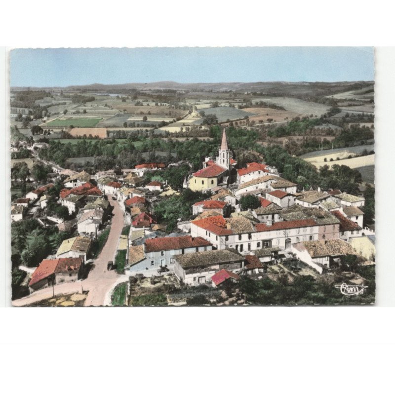 AUBIET: vue générale vue aérienne 10x15 - très bon état