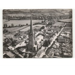MARCIAC: perspective sur le clocher vue aérienne 10x15 - très bon état