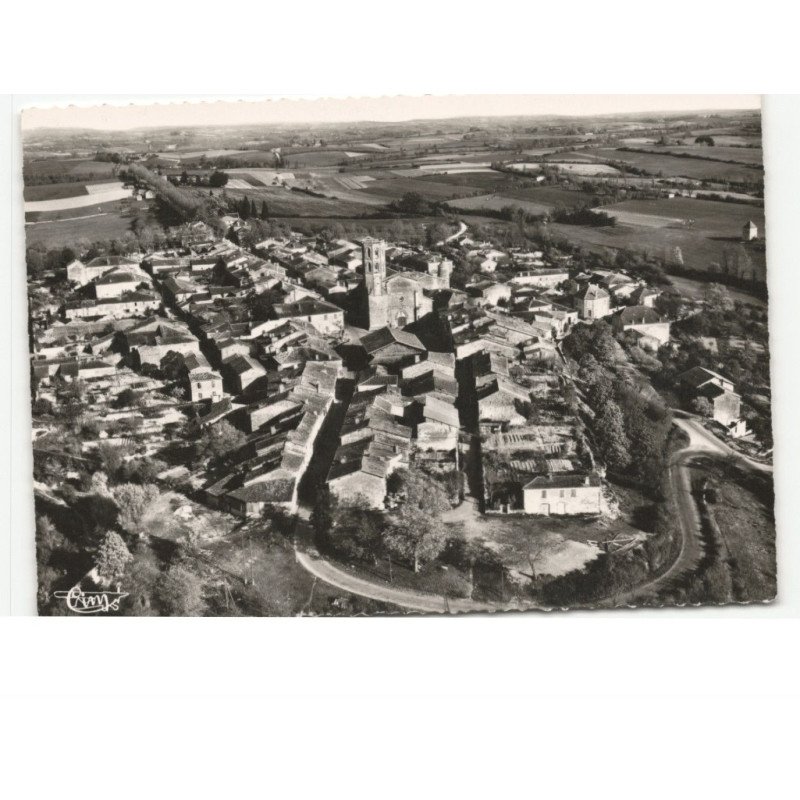 MONFORT: vue générale et route de fleurance vue aérienne 10x15 - très bon état