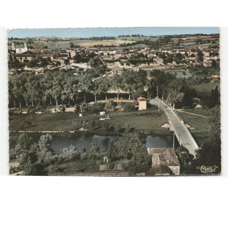 VALENCE-sur-BAÏSE: les bords de la baïse, le pont, le terrain de camping vue aérienne 10x15 - état